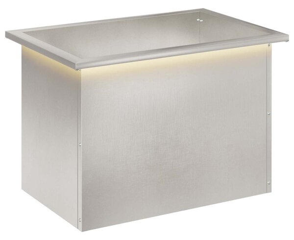 Led-es kerti virágláda Ezüst 40 x 60 x 40 cm Rozsdamentes Acél