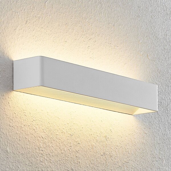 Arcchio LED fali lámpa Karam, 53 cm, fehér, fém, fel/le, dimmelhető, Fehér / opál, Nappali / Étkező, Alumínium, Modern