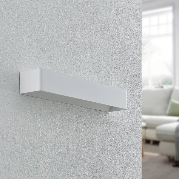 Arcchio LED fali lámpa Karam, 53 cm, fehér, fém, fel/le, dimmelhető, Fehér / opál, Nappali / Étkező, Alumínium, Modern