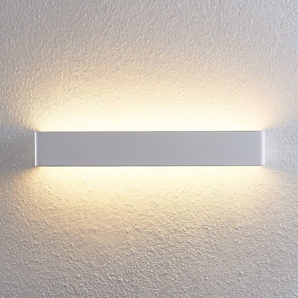 Arcchio LED fali lámpa Karam, 53 cm, fehér, fém, fel/le, dimmelhető, Fehér / opál, Nappali / Étkező, Alumínium, Modern