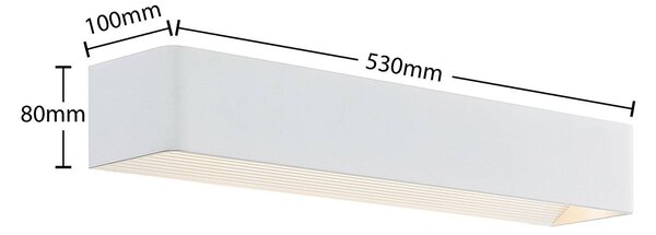 Arcchio LED fali lámpa Karam, 53 cm, fehér, fém, fel/le, dimmelhető, Fehér / opál, Nappali / Étkező, Alumínium, Modern