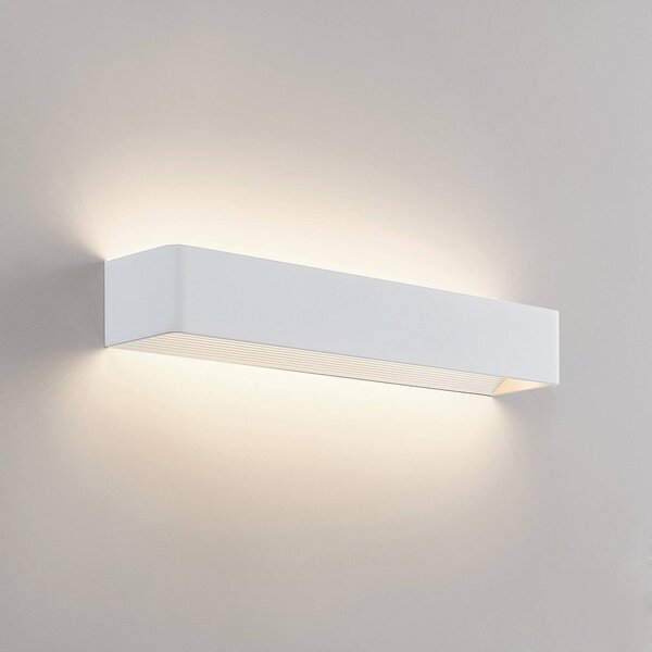 Arcchio LED fali lámpa Karam, 53 cm, fehér, fém, fel/le, dimmelhető, Fehér / opál, Nappali / Étkező, Alumínium, Modern