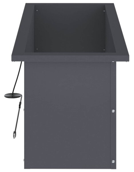 Led-es kerti virágláda 2 db Antracit 30 x 80 x 30 cm Acél