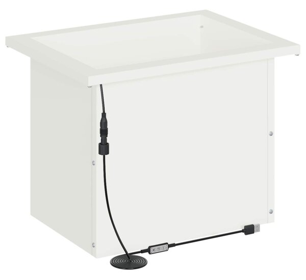 Led-es kerti virágláda Fehér 30 x 40 x 30 cm Acél