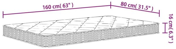 VidaXL Gyerek Habmatrac - 80x160 cm