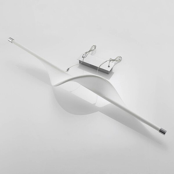 Lucande LED-es függőlámpa Edano, 122 cm, fehér, textil, dimmelhető, dimmelhető, Fehér / opál, Nappali / Étkező, Textil / szövet / selyem, Modern