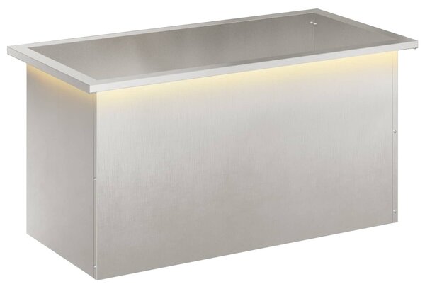 Led-es kerti virágláda Ezüst 40 x 80 x 40 cm Rozsdamentes Acél