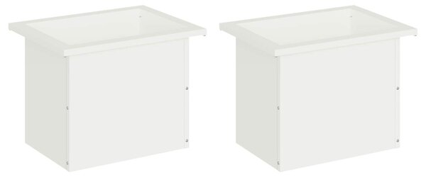Led-es kerti virágláda 2 db Fehér 30 x 40 x 30 cm Acél