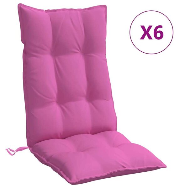 VidaXL Rózsaszín Magas Háttámlás Székpárna - 6 db
