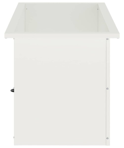 Led-es kerti virágláda 2 db Fehér 40 x 60 x 40 cm Acél