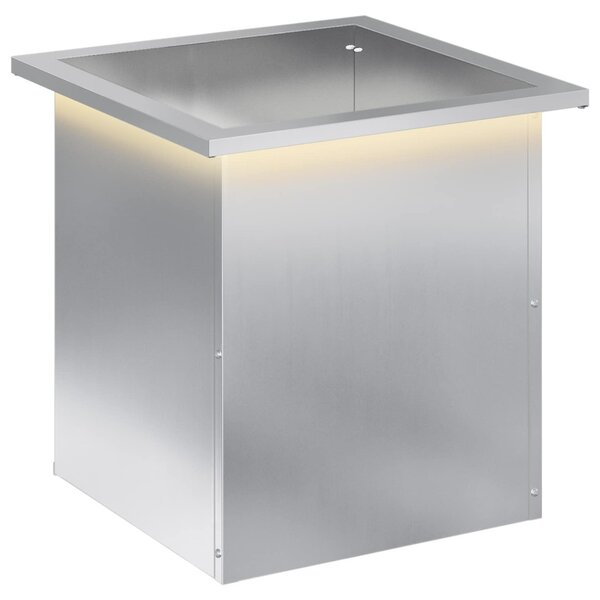 Led-es kerti virágláda Ezüst 40 x 40 x 40 cm Horganyzott Acél