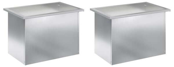 Led-es kerti virágláda 2 db Ezüst 40 x 60 x 40 cm