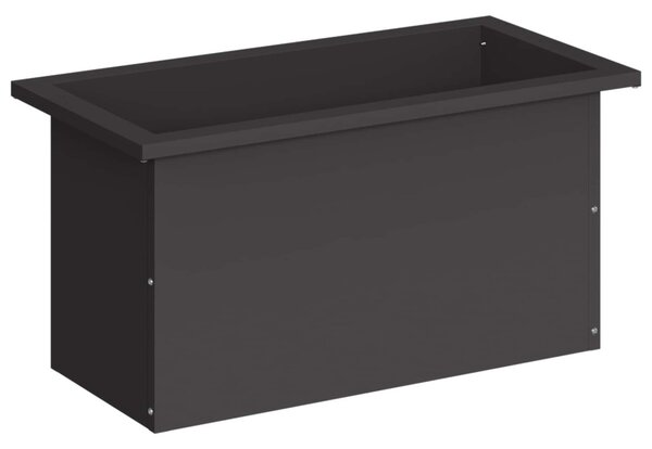 Led-es kerti virágláda Fekete 30 x 60 x 30 cm Acél