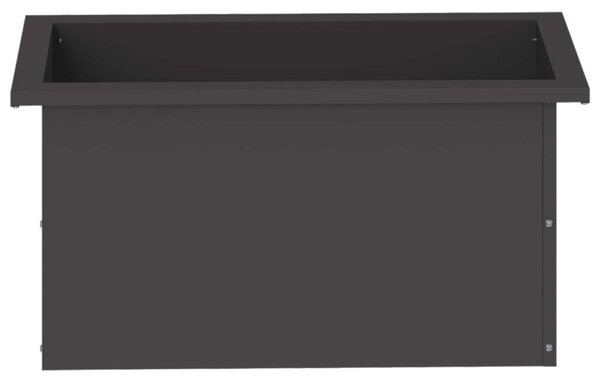 Led-es kerti virágláda Fekete 30 x 60 x 30 cm Acél