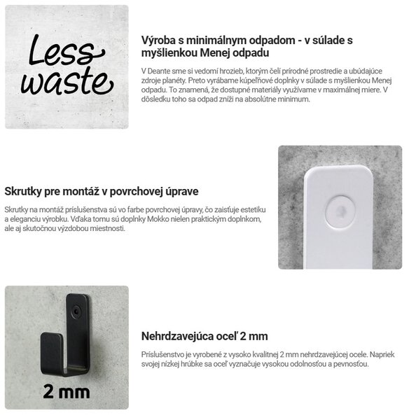 Deante Mokko, fali törölközőtartó polccal 500 mm, fehér matt, DEA-ADM_A631