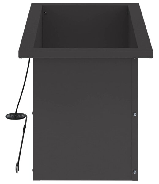 Led-es kerti virágláda Fekete 30 x 60 x 30 cm Acél