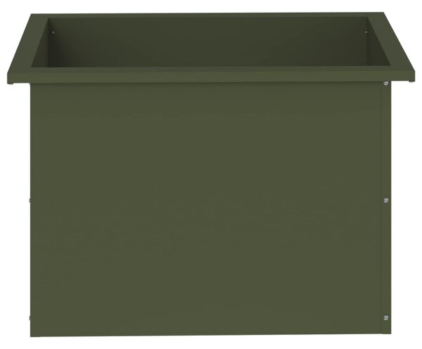 Led-es kerti virágláda Olajzöld 40 x 60 x 40 cm Acél