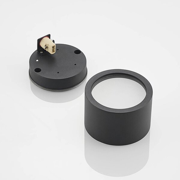 Arcchio Nieva downlight, G9, fekete, kerek, Ø 10cm, fém, dimmelhető, Fekete, Folyosó, Alumínium, Modern