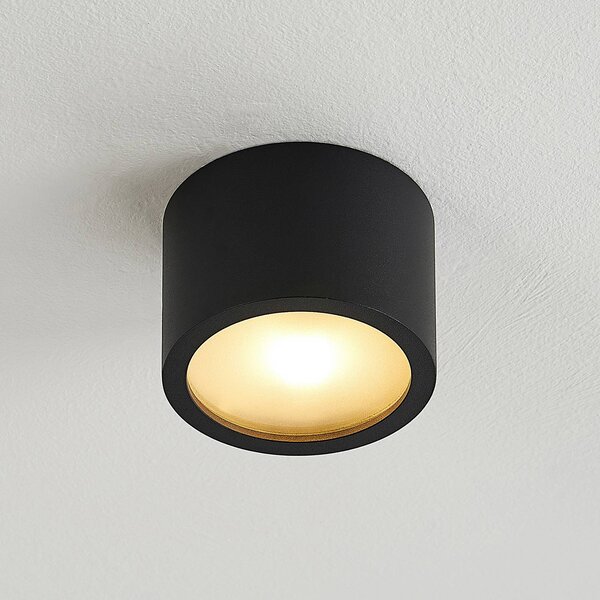 Arcchio Nieva downlight, G9, fekete, kerek, Ø 10cm, fém, dimmelhető, Fekete, Folyosó, Alumínium, Modern
