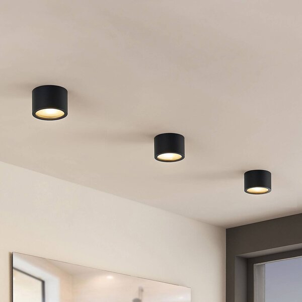 Arcchio Nieva downlight, G9, fekete, kerek, Ø 10cm, fém, dimmelhető, Fekete, Folyosó, Alumínium, Modern