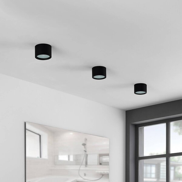 Arcchio Nieva downlight, G9, fekete, kerek, Ø 10cm, fém, dimmelhető, Fekete, Folyosó, Alumínium, Modern