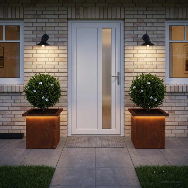 Led-es kerti virágláda 2 db Rozsdás 30 x 30 x 30 cm