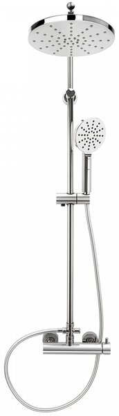 Erga Dubai, zuhanyszett csapteleppel és fejzuhannyal 23 cm, króm, ERG-YKA-BP.DUBAJ23-CHR