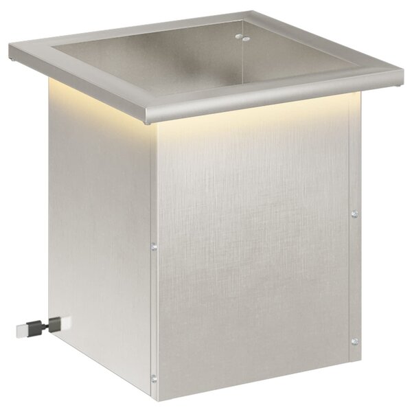 Led-es kerti virágláda Ezüst 30 x 30 x 30 cm Rozsdamentes Acél