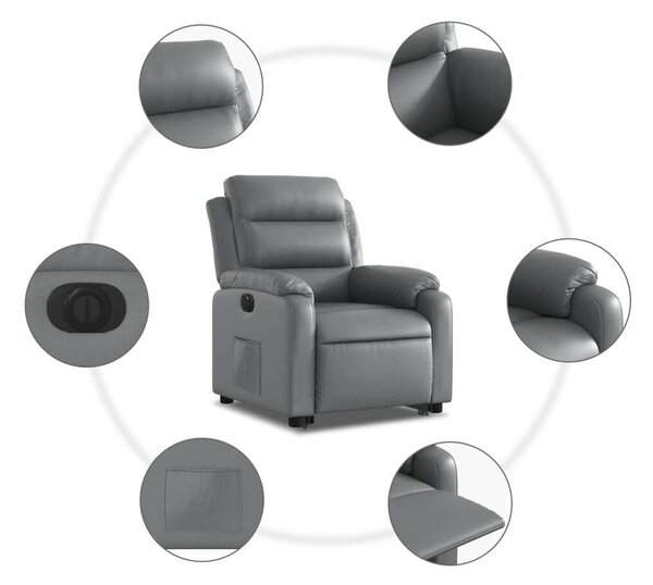 VidaXL Elektromos Fotel - Szürke Műbőr