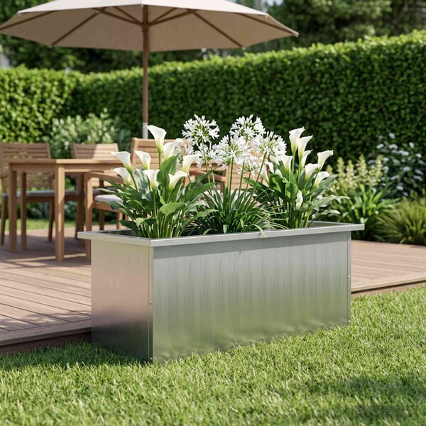 Led-es kerti virágláda Ezüst 30 x 80 x 30 cm Horganyzott Acél