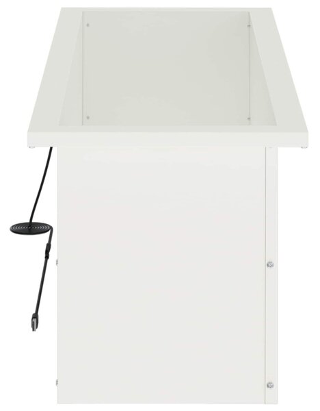 Led-es kerti virágláda 2 db Fehér 30 x 80 x 30 cm Acél