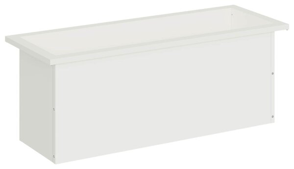 Led-es kerti virágláda Fehér 30 x 80 x 30 cm Acél