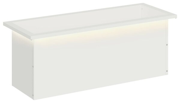 Led-es kerti virágláda Fehér 30 x 80 x 30 cm Acél