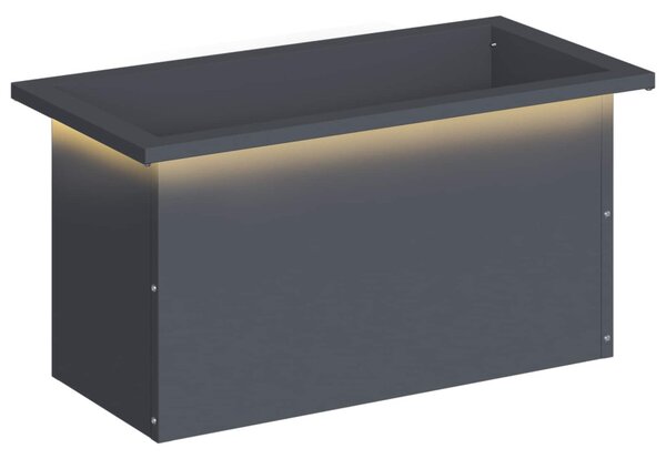 Led-es kerti virágláda Antracit 30 x 60 x 30 cm Acél
