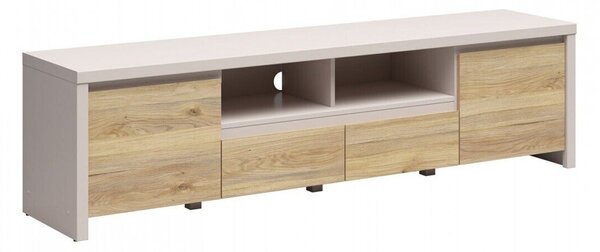 TV-állvány Nolroma 143, Laminált forgácslap, 49x182x40cm, Tölgy, Kasmír