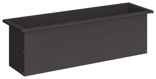 Led-es kerti virágláda Fekete 30 x 100 x 30 cm Acél