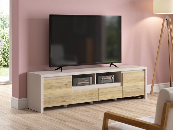 TV-állvány Nolroma 143, Laminált forgácslap, 49x182x40cm, Tölgy, Kasmír