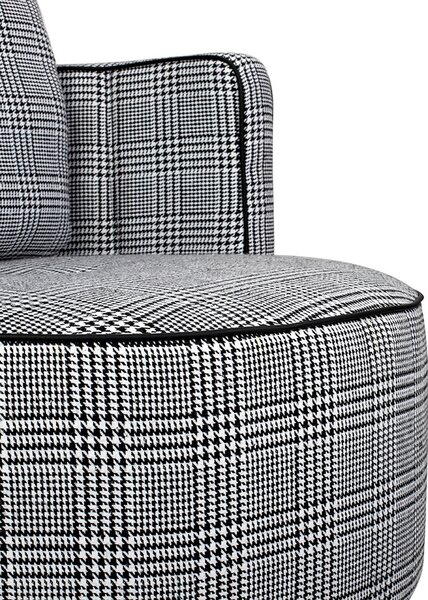 King Home TONDO Forgó Fotel Pepita Fekete-Fehér