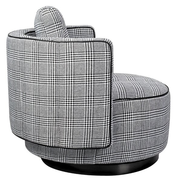 King Home TONDO Forgó Fotel Pepita Fekete-Fehér