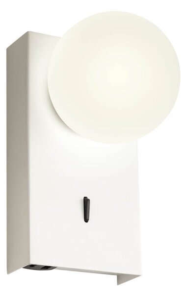 Norma LED fali lámpa – matt fehér, 3000K természetes fény, USB A+C csatlakozóval
