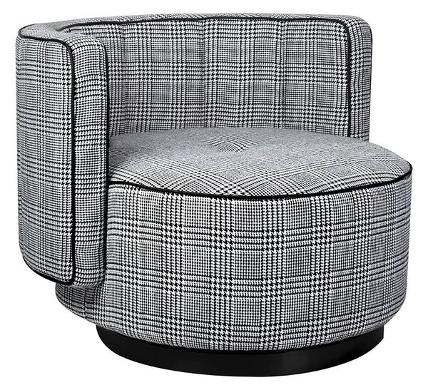 King Home TONDO Forgó Fotel Pepita Fekete-Fehér