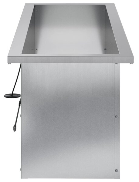 Led-es kerti virágláda 2 db Ezüst 30 x 100 x 30 cm
