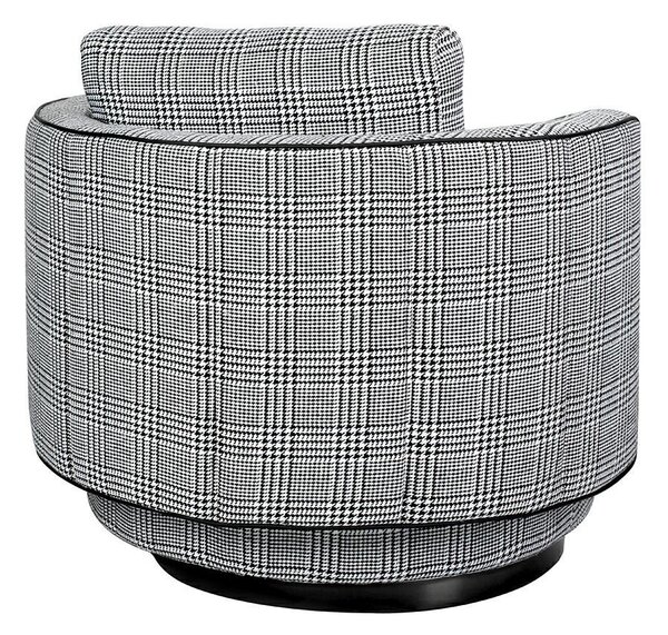 King Home TONDO Forgó Fotel Pepita Fekete-Fehér