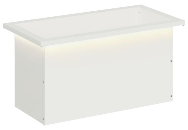 Led-es kerti virágláda Fehér 30 x 60 x 30 cm Acél