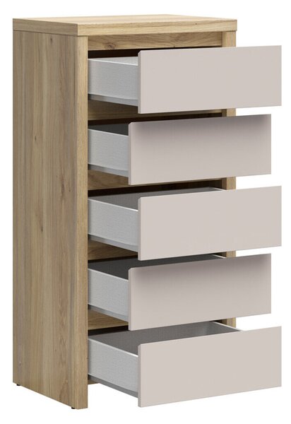Komód Nolroma 106, Laminált forgácslap, 113x56x41cm, Kasmír, Tölgy