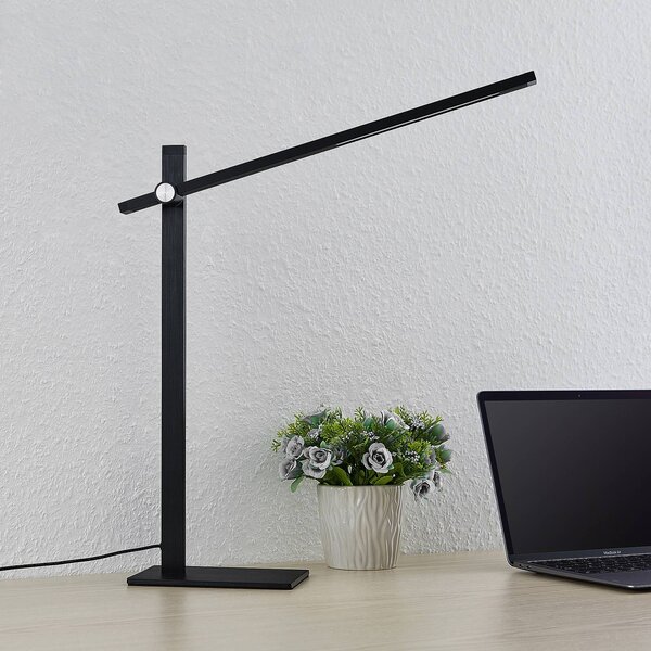 Lucande Wasko LED asztali lámpa, dimmelhető, dimmelhető, Fekete, Dolgozószoba / Iroda, fém, Modern