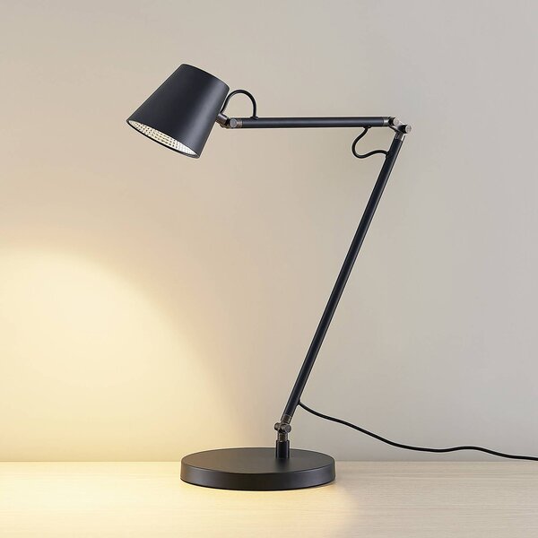 Lucande LED-es asztali lámpa Tarris, magasság 46 cm, fekete, dimmelhető, Fekete, Dolgozószoba / Iroda, fém, Modern