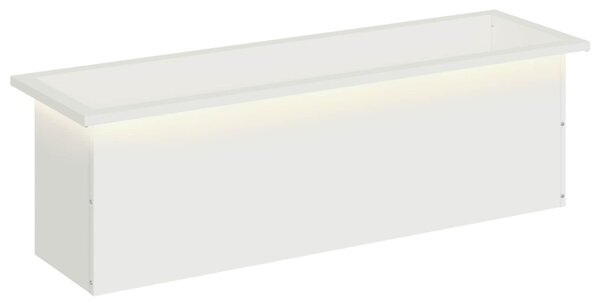 Led-es kerti virágláda Fehér 30 x 100 x 30 cm Acél