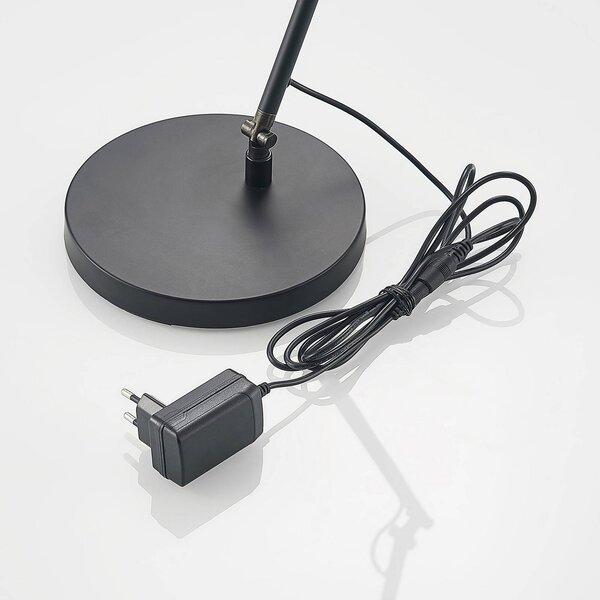 Lucande LED-es asztali lámpa Tarris, magasság 46 cm, fekete, dimmelhető, Fekete, Dolgozószoba / Iroda, fém, Modern