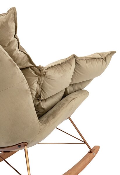Fotel bujany SWING VELVET khaki